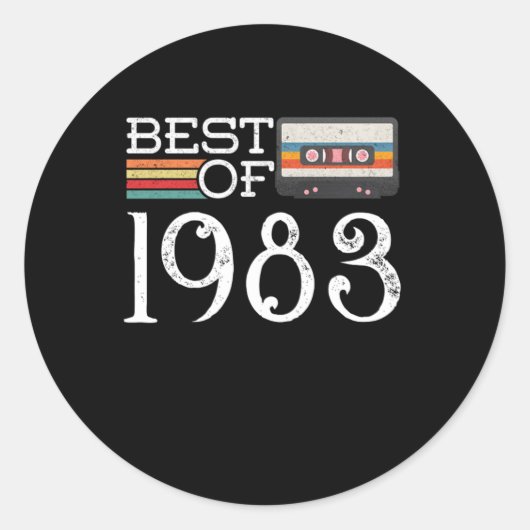 1983ヴィンテージ37th誕生日アニバーサリーギフト ラウンドシール (正面)