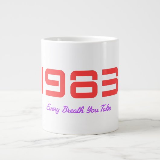 1983年のトップソング、Every Breath You Take ジャンボコーヒーマグカップ (正面)