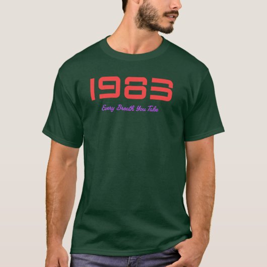 1983年のトップソング、Every Breath You Take Tシャツ (正面)
