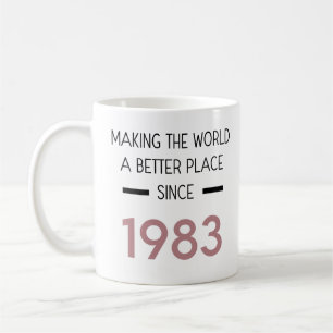 1983年のマグカップ以来、世界をより良い場所にする コーヒーマグカップ