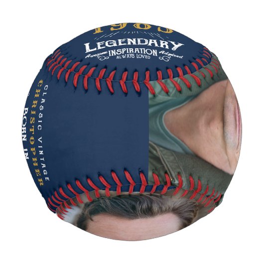 1983年の生まれ1983年モノグラム写真伝説ブルー 野球ボール (正面)