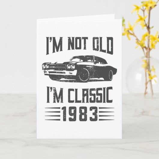 1983年の40歳の誕生日クラシック車ではない カード (黄色い花)
