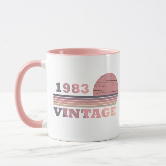 1983年生まれのヴィンテージ誕生日ギフト マグカップ (左)