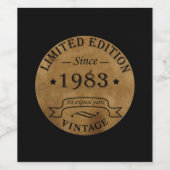 1983年生まれのヴィンテージ誕生日ギフト ワインラベル (シングルラベル)