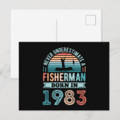 1983年生まれの漁師 40歳の誕生日プレゼント釣り ポストカード (正面/裏面)