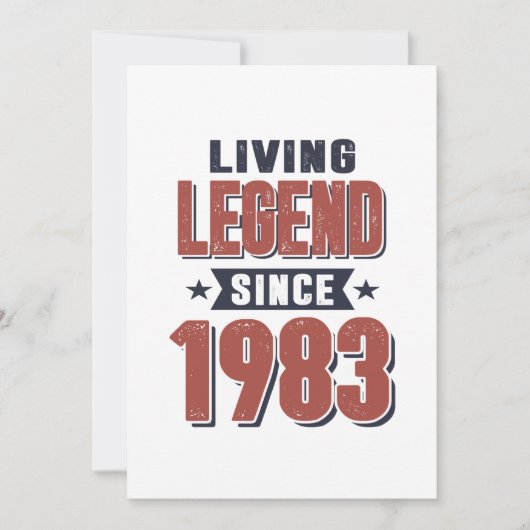 1983年生まれの生きる伝説 誕生日プレゼント 招待状 (正面)