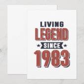 1983年生まれの生きる伝説 誕生日プレゼント 招待状 (正面/裏面)