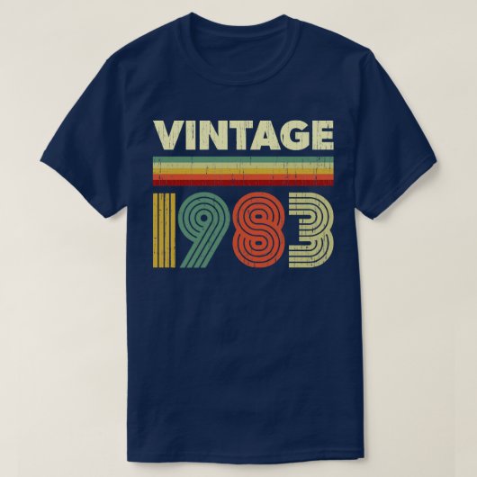 1983年誕生日ヴィンテージレトロ38歳デザイン Tシャツ (デザイン正面)