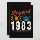 1983年誕生 レジェンド 誕生日 レトロ ビンテージ 招待状 (正面/裏面)