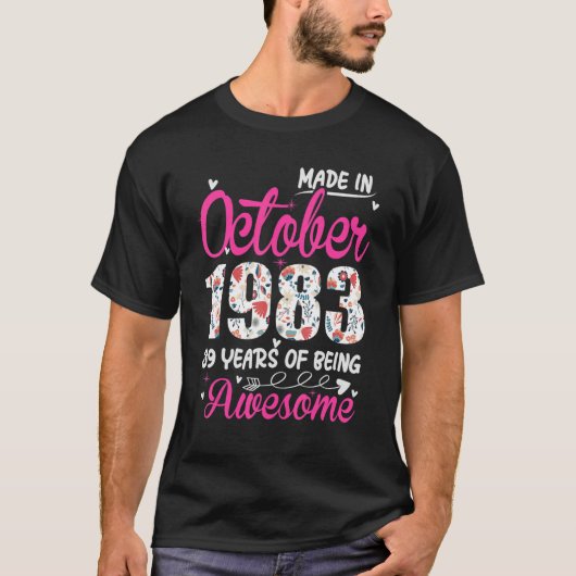 1983年10月素晴らしフローラ39誕生日 Tシャツ (正面)