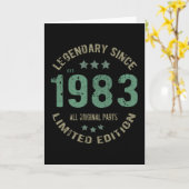 1983年2月38日、38誕生日 カード (黄色い花)