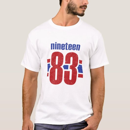 1983年39生まれ歳ヴィンテージ仁円83 39階 Tシャツ (正面)