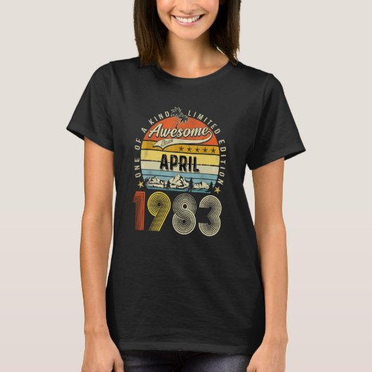1983年4月素晴らしから40歳の誕生日 Tシャツ (正面)
