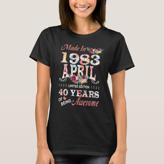 1983年4月花40年素晴らし Tシャツ (正面)