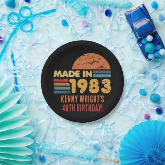 1983年40歳の誕生日に誕生 ペーパープレート (パーティー)