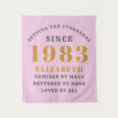 1983年40歳生まれ生誕祭名Pink Grayを追加 タペストリー (正面)