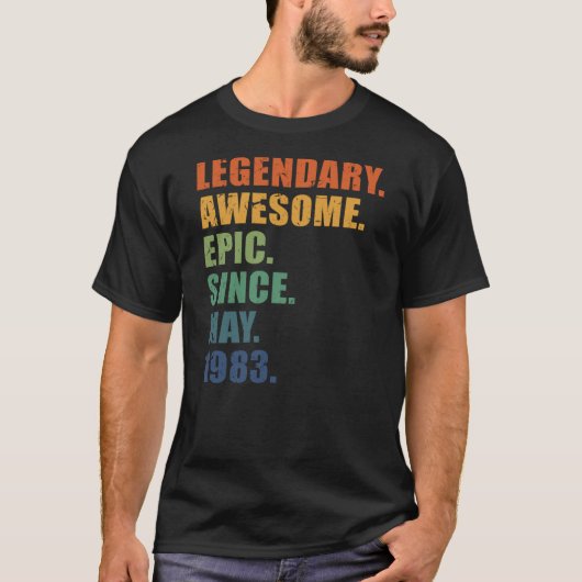 1983年5月40年男性女性周年記念40誕生 Tシャツ (正面)