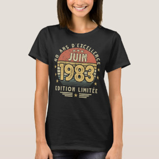 1983年6月40日の誕生日1983年6月の男性の女性 Tシャツ