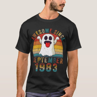 1983年9月生まれの誕生日ブーおばけハロウィーン Tシャツ