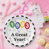1983年A年間誕生日素晴らし紙プレート ペーパープレート (パーティー)