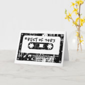 1983最高のヴィンテージカセット混合テープ誕生日 カード (黄色い花)