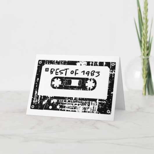 1983最高のヴィンテージカセット混合テープ誕生日 カード (正面)