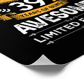 1983最高の年39歳ギフト39誕生日 ポスター (角)