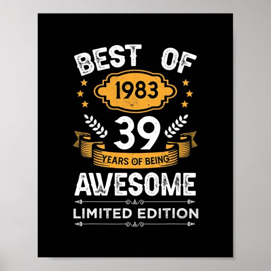 1983最高の年39歳ギフト39誕生日 ポスター (正面)
