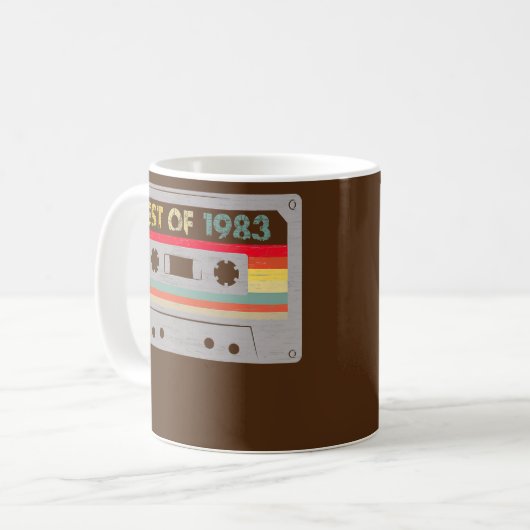 1983最高の 40th誕生日カセットテープヴィンテージ コーヒーマグカップ (正面左)