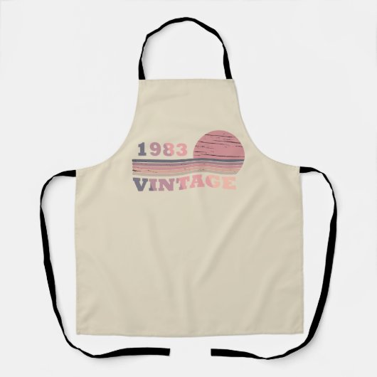 1983生まれ年のヴィンテージ誕生日ギフト エプロン (正面)