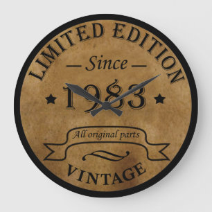 1983生まれ年のヴィンテージ誕生日ギフト ラージ壁時計