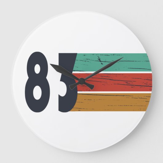 1983生まれ年のヴィンテージ誕生日ギフト ラージ壁時計 (正面)