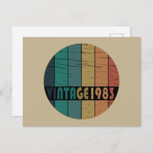 1983生まれ年のヴィンテージ シーズンポストカード (正面/裏面)