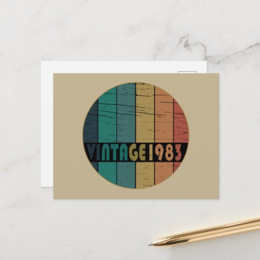 1983生まれ年のヴィンテージ シーズンポストカード (正面/裏面インサイチュ)