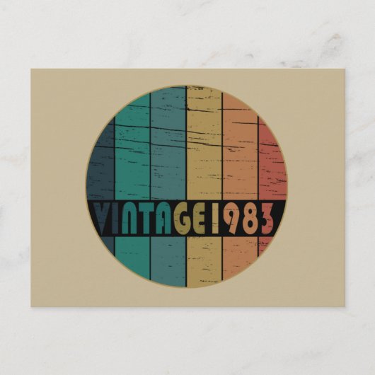 1983生まれ年のヴィンテージ シーズンポストカード (正面)