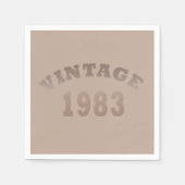 1983生まれ年のヴィンテージ スタンダードカクテルナプキン (正面)