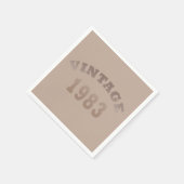 1983生まれ年のヴィンテージ スタンダードカクテルナプキン (角)