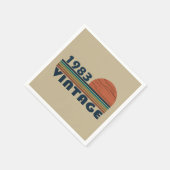 1983生まれ年のヴィンテージ スタンダードカクテルナプキン (角)