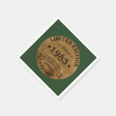 1983生まれ年のヴィンテージ スタンダードカクテルナプキン (角)