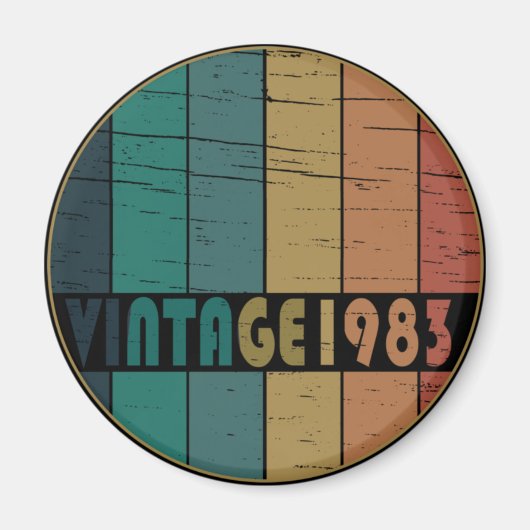 1983生まれ年のヴィンテージ マグネット (正面)