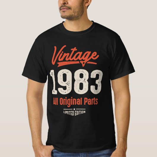 1983生まれ年のヴィンテージ-39誕生日レトロクラシック Tシャツ (正面)