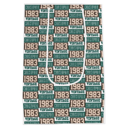 1983生まれ年の誕生日あり ミディアムペーパーバッグ (裏面)