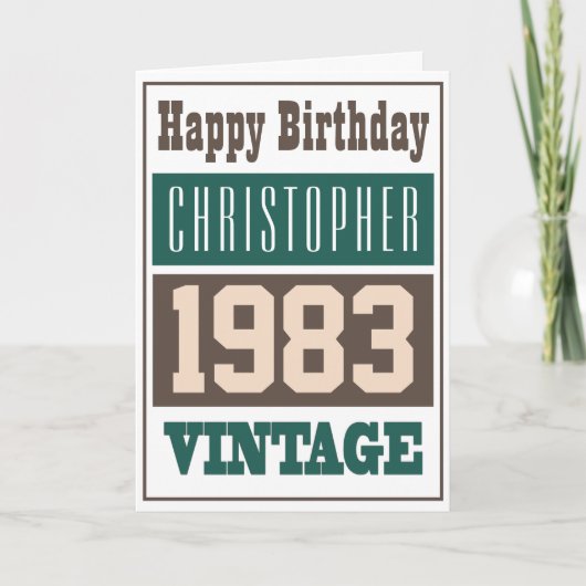 1983生まれ年グリーティングカード カード (正面)