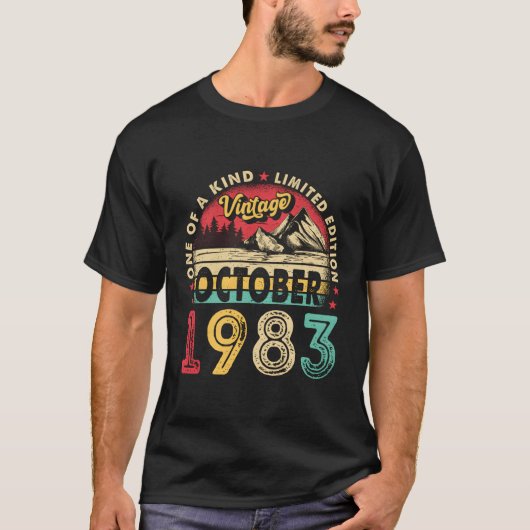 1983生まれ年10月40日 Tシャツ (正面)