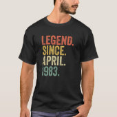 1983生まれ年4月伝説1983年4月以来39年 Tシャツ (正面)