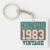 1983生まれ年、ギフトパーソナライズされた キーホルダー (正面)