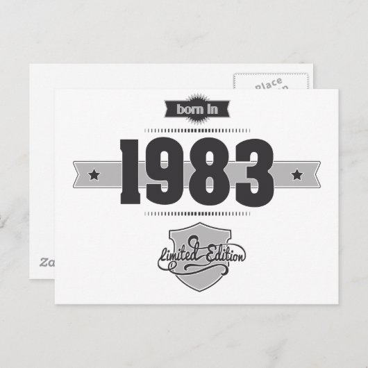 1983生まれ年(Dark&Lightgrey) ポストカード (正面/裏面)