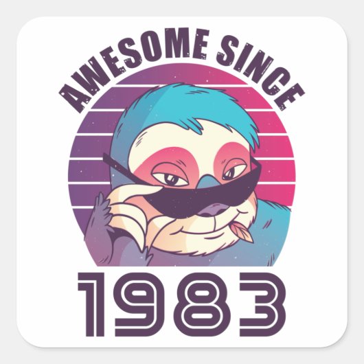 1983素晴らし年から40歳の誕生日のナスギフト スクエアシール (正面)
