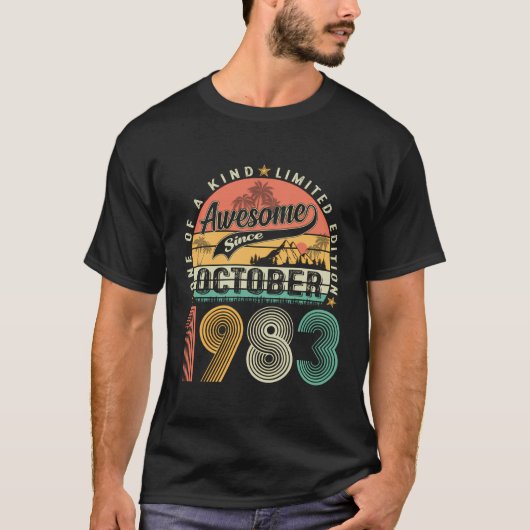 1983素晴らし年10月以来40歳の誕生日ギフト40 Tシャツ (正面)
