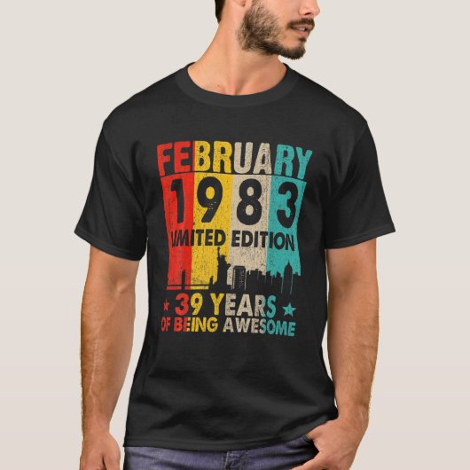 1983素晴らし年2月39日誕生日ヴィンテージ Tシャツ (正面)